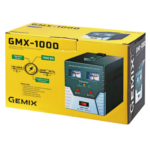 Стабілізатор напруги Gemix GMX-1000, 700Вт, релейний, стрілочний - Зображення 2