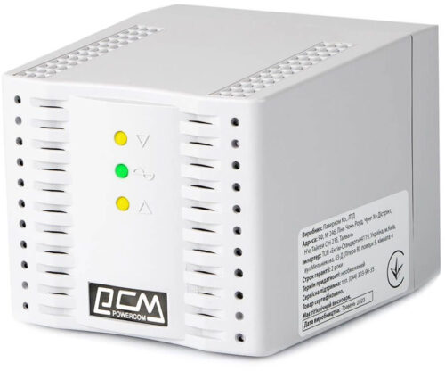 Стабілізатор напруги PowerCom TCA-1200 білий - Зображення 2