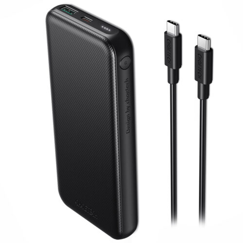 УМБ Choetech 10000mAh, 18W PD QC3.0, USB-C In/out, USB-A Li-pol чорна - Зображення 2