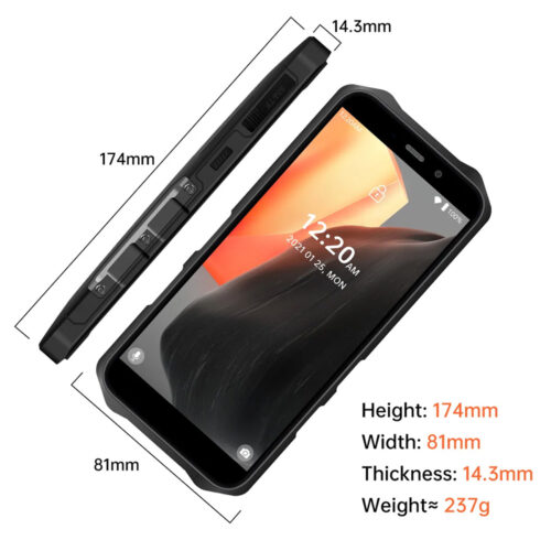 Смартфон Oukitel WP12 Pro 5.5" HD+ /4GB/64GB/ MTK6762D / 4000mAh / 13+5Мп / NFC / IP68 Black - Зображення 8