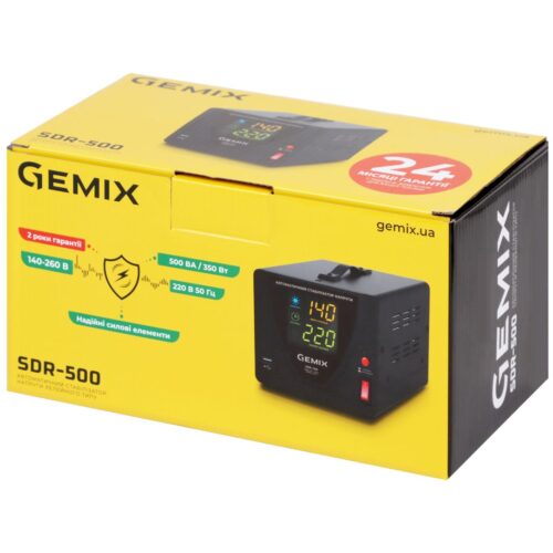 Стабілізатор напруги Gemix SDR-500, 500ВА/350Вт, Ступінчастий - Зображення 3
