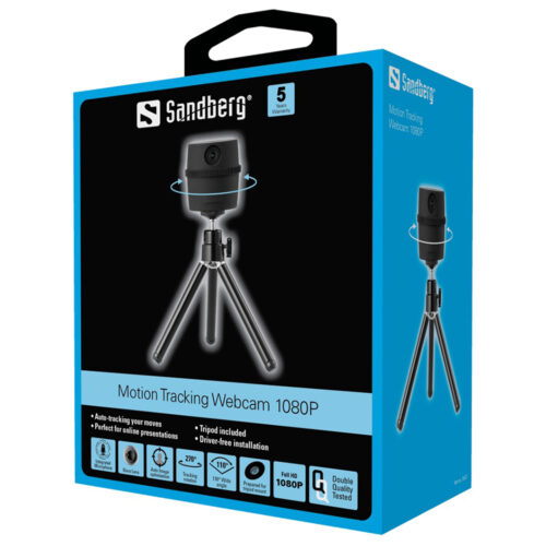 Веб-камера Sandberg Motion Tracking Webcam 1080P + Tripod - Зображення 4