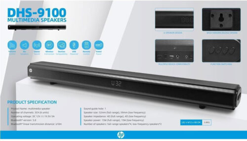 Акустична система 3.0 HP Саундбар DHS-9100 60W,LED display,Bluetooth,HDMI,USB,AUX,Optical - Зображення 5