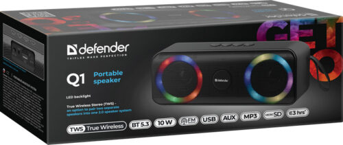 Акустична система 1.0 Defender Q1 10W Light/BT/FM/USB/TF/AUX - Зображення 5