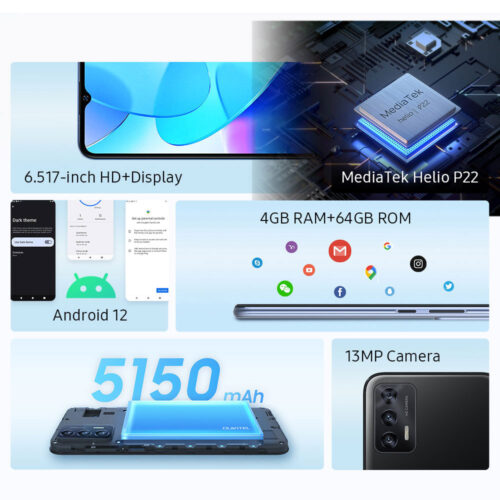 Смартфон Oukitel C31 Pro 6.5" HD+ /4GB/64GB/ MT6762 / 5150mAh / 13+5Мп /  Deep Blue - Зображення 7
