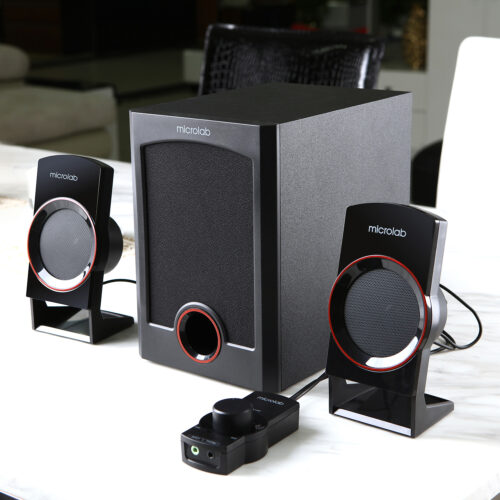 Акустична система 2.1 Microlab M-111, чорна з червоним - Зображення 5