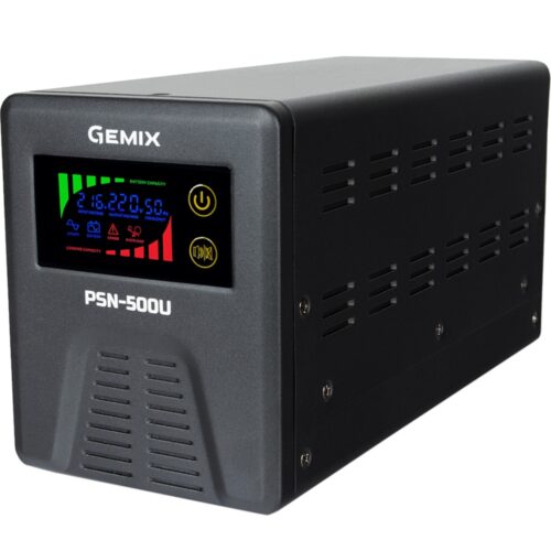 ДБЖ Gemix PSN-500U, 500VA/350W 12V/220V, 5/7/9A, 2*Schuko, без АКБ - Зображення 2