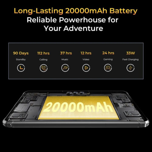 Планшет Oukitel RT8 11" FHD+ 6GB/256GB / G99 / 20000mAh / 48+32Мп / IP69K / LTE Black - Зображення 7