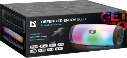 Акустична система 1.0 Defender Enjoy S600 10W, Light/BT/FM/USB/TF/AUX - Зображення 5