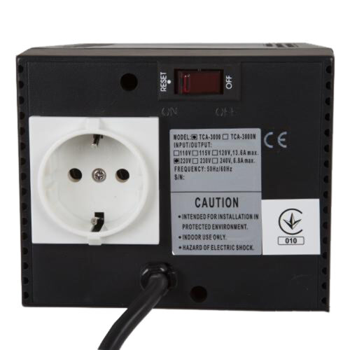 Стабілізатор напруги PowerCom TCA-3000 чорний, 1500Ват - Зображення 2