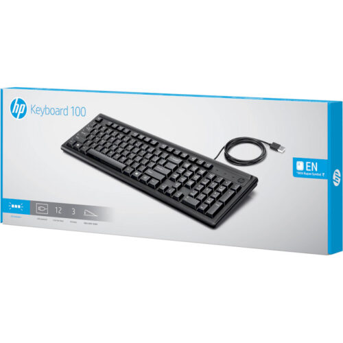 Клавіатура дротова HP 100, чорна - Зображення 4